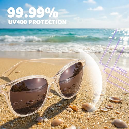 Myiaur Polarized Sunglasses for Women, Trendy Square Shades with UV400 Protection Sun Glasses for Daily (2 Pack) - color: A10 Tortoise+tp Brown/ Tea