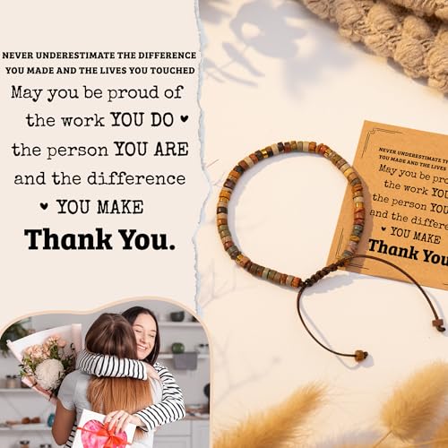 Inspirational Gifts Bracelets for Women: Mothers Day Birthday Gifts for Mom Women Friends Sister - Healing Natural Stone Beads Bracelets Thinking of you Get Well Soon Gift for Women - color: A-K JASPER STONE-PROUD
