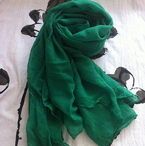 woogwin Women's Cotton Scarves Lady Light Soft Fashion Solid Scarf Wrap Shawl - color: Darkgreen