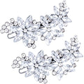 PAGOW Hair Clips, 2Pcs Crystal Flower Bridal Hair Accessories, Silver Rhinestone Hair Pins, Wedding Headpiece for Brides Women Girls - color: Silver 2pcs