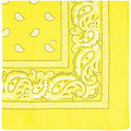 Raylarnia Bandana Multi-Purpose 100% Cotton Headbands for Women, 22 inch Paisley Cowboy Bandanas for Men - color: Yellow