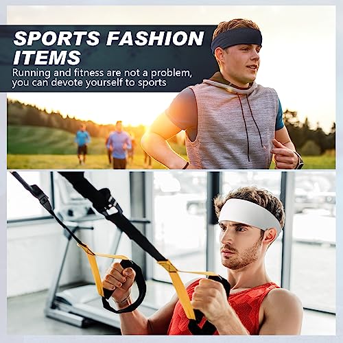18 Pcs Sports Sweatbands for Men Women Camo Headbands Workout Non Slip Headbands Breathable Head Band Fitness Stretchy Unisex Hairband for Yoga Running Cycling Ball - color: Bright Colors