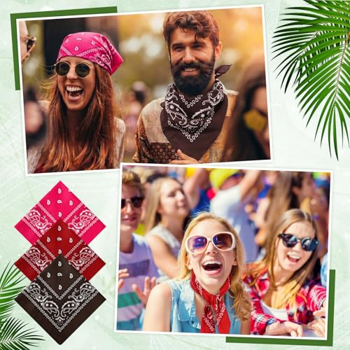 Handepo 150 Pcs Bandanas Bulk, Colorful Paisley Bandanas Unisex Head Wrap Scarf Cowboy Headband Handkerchief - color: Multi