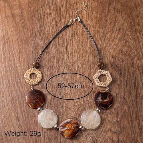 Chunky Acrylic Beaded Necklace for Women Colorful Acrylic Beaded Choker Round Beads Statement Necklace Fashion Jewelry - color: Blue