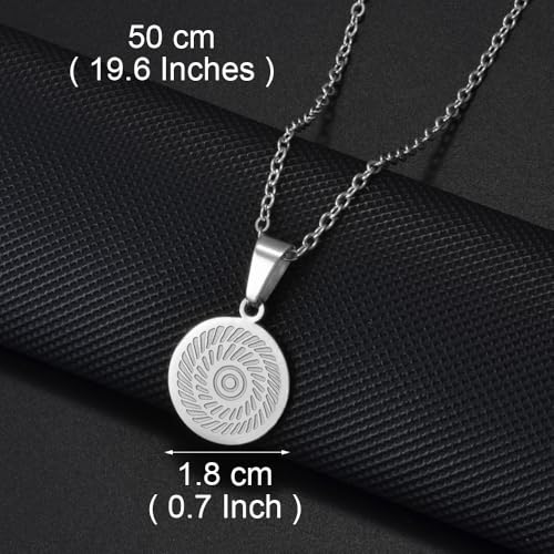 Pintadera Canaria Spain Traditional Ethnic Symbols Pendant Necklaces For Woman Jewelry - color: Silver Color 2