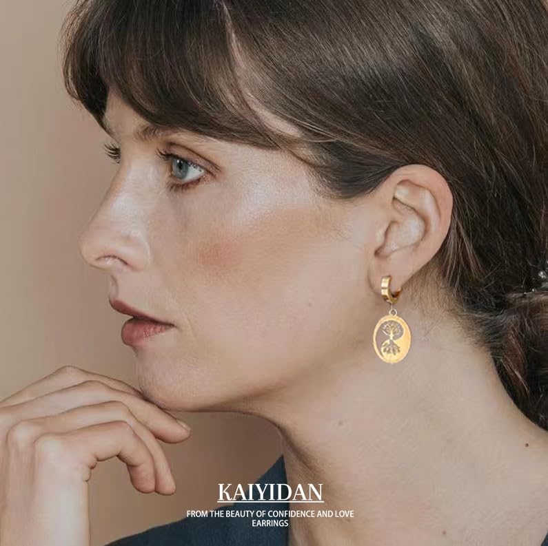 Silver/Gold Boho Dangle Statement Earrings for Women Trendy,Handmade Vintage Dainty Cute Long Drop Summer Earrings,fashion Accessories Jewelry Gifts - color: A23 Treelife Gold dangle