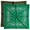 Extra Large Bandana 27” x 27”,100% Cotton bandana for Men and Women，Multi-Purpose Scarf Headbands ，Head Scarfs - color: Olive/Green
