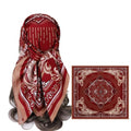 Women's Square Silk Like Head Scarf Large 35 inch Silk Feeling Hair Wrapping Satin Scarves for Sleeping Bandanas - color: A021-2 Twill Red