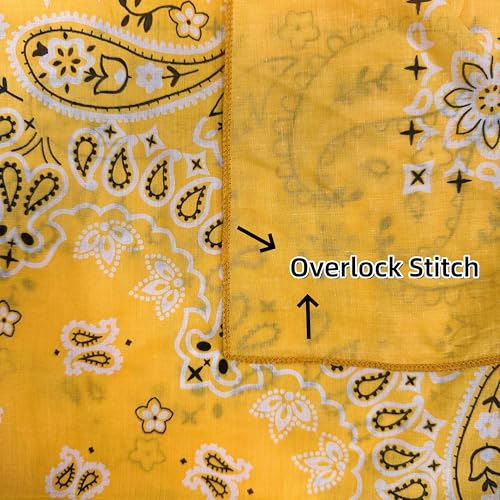 Bandana Single Pack Soft Thin 27 inch Cotton Paisley Extra Large Headwear - color: Golden
