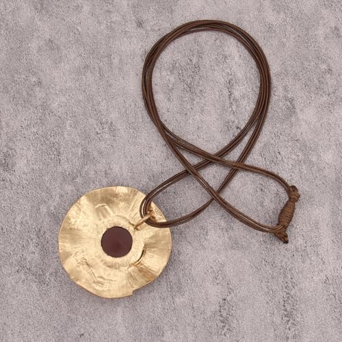 JAOYU Boho Necklace for Women Large Pendant Necklace Boho Long Choker Leather Gold Necklace Vintage Earthy Jewelry Trendy - style: Large Long Necklace