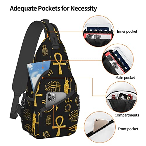 Sling Backpack For Men Hiking Daypack Crossbody Shoulder Bag Travel Chest Pack | Hiking - color: Ankh,cross
