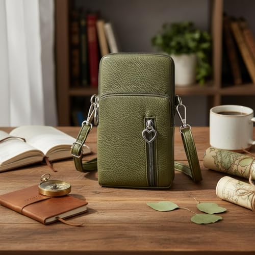 JANKS Small Crossbody Bag for Women - Mini Phone Purses with Crossbody Strap and Wallet - Nylon Arm Bag - color: Z-green