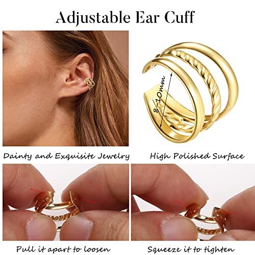 Dochais Ear Cuff Helix Cartilage Clip on Earrings Ear Cartilage Clip on Wrap Earrings Ear Cuffs for Women Men Non Piercing Ear Piercing Fake Earrings Set(Gold/Silver) - style: B-73 Pcs(Gold/Silver/Black)