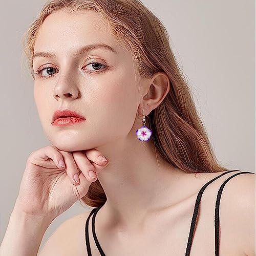 4 Pairs Tropical Bohemian Dangle Earrings For Women Hawaii Plant Daisy Flower Drop Earrings Set - color: style-2