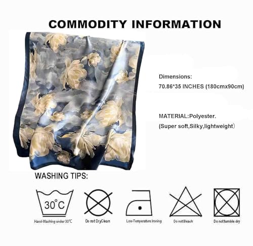 Acotavie Scarfs for Women Dressy Fashion Scarves Long Floral Pattern Scarf Lightweight Sunscreen Shawls - color: C049