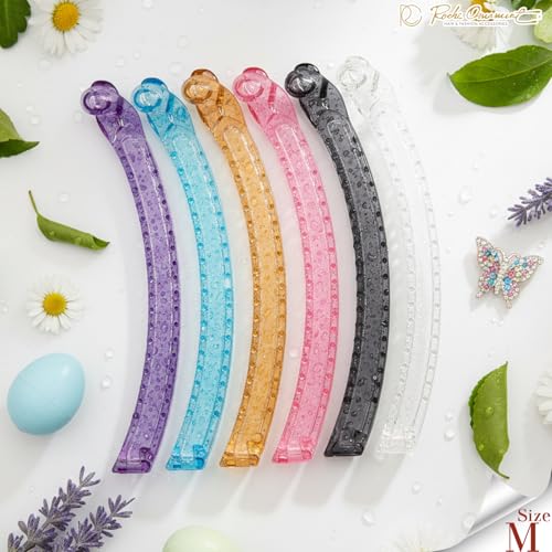 RC ROCHE 6 Pcs Banana Hair Clip Thin Hair Fine Ponytail Maker No Slip Small Claw for Women Secure Grip Jaw Clamp Cute Strong, Medium Transparent Multicolor - color: Transparent
