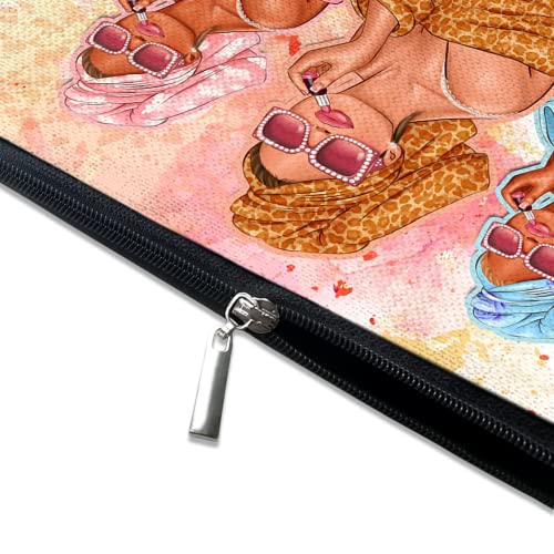 Cute Makeup Bag for Purse Canvas Waterproof Funny Cosmetic Bags for Women Zipper Travel Toiletry Pouch-Fashion Clipart African American Makeup Bags - color: Fashion Clipart African American Makeup Bags