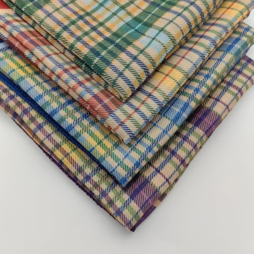 Cotton Like Bandana in Bulk, Head Scarf, Headband, Head wrap, Hair Neck Scarf for Women 22 x 22 inch - color: Bib05 Plaid 4pcs