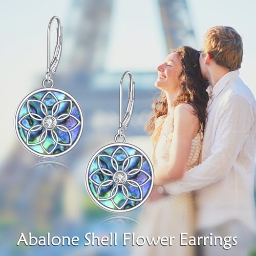 TIGER RIDER Abalone Shell 925 Sterling Silver Dangle Earrings Lightweight Filigree Dangle Drop Earrings for Women - style: Celtic Filigree