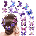 18Pcs Butterfly Clips with Rhinestones for Teens Women Y2K Glitter Hold Jaw Clips - Cute Headwear Gifts for Wedding, Back to School Hair Accessory, Purple - color: Mysterious Styles