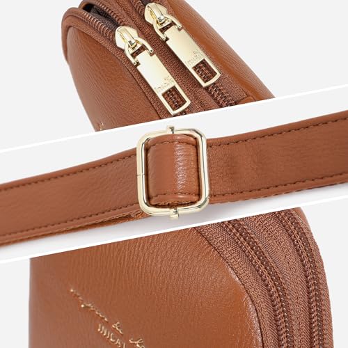 INICAT Women's Small Sling Bag, Lightweight Everyday Vegan Leather Crossbody Purse for Daily Essentials and Travel Light - color: Brown Mocha, size: Small