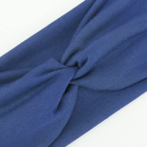 AQOKKA Elastic Knotted Headbands for Women Criss Cross Head Bands for Women's Hair Non Slip Boho Wrap Twisted Hair Accessories - color: 8 Pack Cross Ribbing Wide B