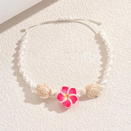 Long tiantian Gold Anklet Bracelet for Women Flower Anklet Summer Beach Vacation Jewelry Gift Boho Chic Foot Chain - color: red