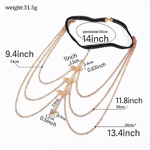 Snake Leg Chain for Women, Sexy Serpent Charm Thigh Garter, Summer Bikini Skirt Beach Party - style: C butterfly gold