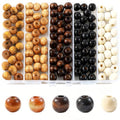 140 Pcs Hole Natural Wooden Hair Beads for Braids Dreadlock Locs Hair Accessories for Women Men and Girls Craft Supplies