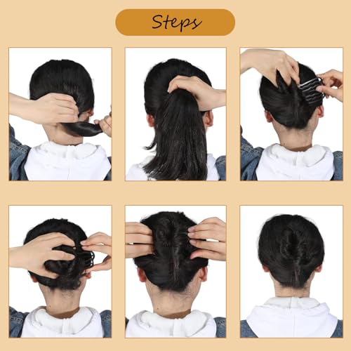 11 Pieces Hair Side Combs Metal Hair Fork Clip French Twist Comb Updo Hair Stick, U-Shape Teeth Styling Tools Messy Bun Maker Vintage Hairstyle Hair Pins Hair Accessories for Women and Girls - color: Black