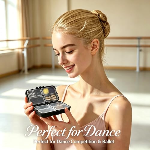Hair Accessories Kit, Bobby Pins Set with Storage Box, Dance Competition Essentials Hair Styling Kit for Women Travel Ballet Updo Hairstyles(Black) - color: Black
