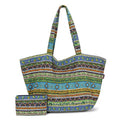 OPQRSTU Women Hippie Tote Hand Bag Large Capacity Bohemian Bag Portable Tourist Shoulder Bags - color: Green