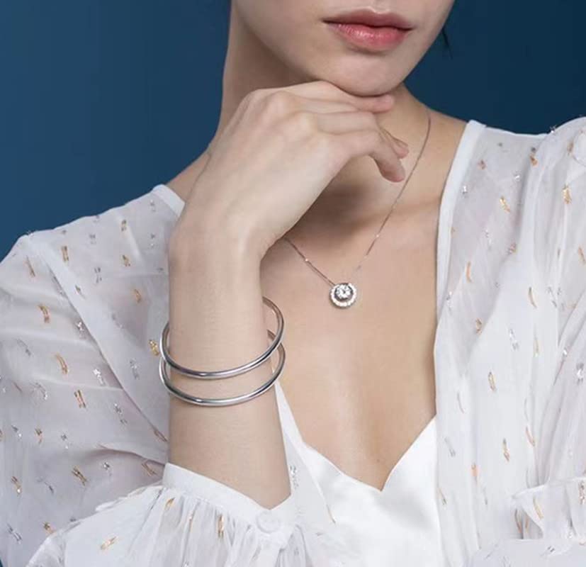 Sterling Silver Bangle Bracelets for Women,Fashion Jewelry Simple Adjustable 925 Silver Cuff Bangles for Women Mom Wife Valentine Mothers Day Gift - color: style-3