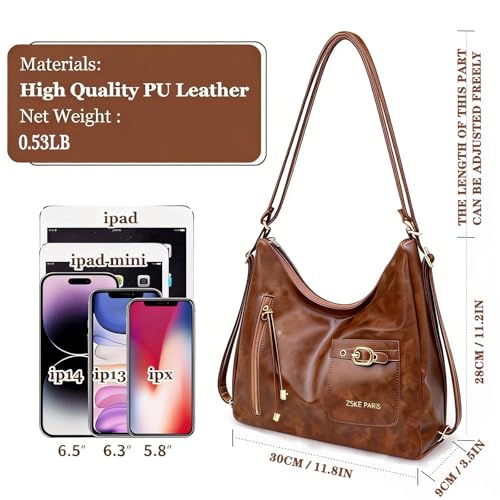 Y2K Trendy Purse for Women, Leather Buckle Punk Hobo Clutch Purses Bags for Ladies Top Handle Shoulder Bag - color: Bigbrown