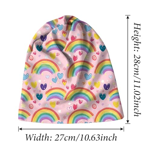 Chemo Caps Slouchy Beanie Hat Stretch Cancer Head Wraps Turban Sleep Headwear Scarf for Women Girls Men - color: I-8-rainbow