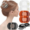 RC ROCHE 6 Pcs Flat Claw Hair Clips for Women Thick Hair French Round Duckbill Square Secure Strong Hold Grip Clamps Barrettes Curved No Slip No Crease Styling Cute, Medium Black, Brown & Transparent - color: (Medium) Black Brown Transparent