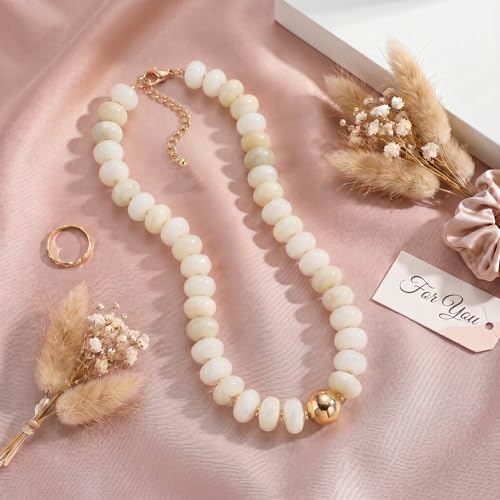 Chunky Beaded Starfish Shell Necklace for Women Colorful Boho Summer Chain Choker Beach Necklace with Acrylic Beads Trendy Chunky Jewelry Gifts - color: XL008B