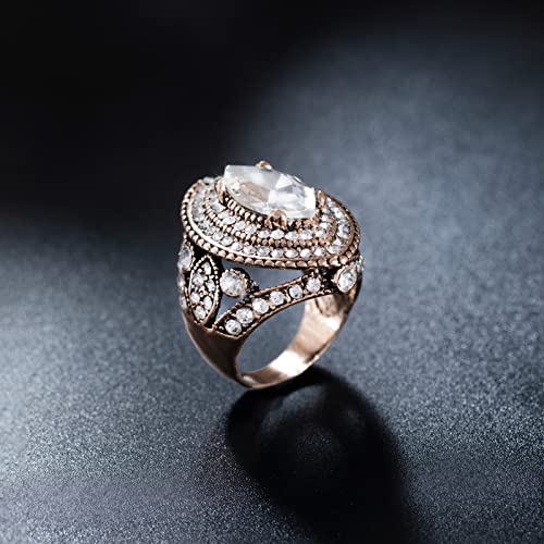 Women Ring - 32mm Turkish Style Gemstone Women Jewelry J0769 - color: White