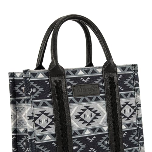 Wrangler Aztec Tote Bag for Women Boho Shoulder Purses and Handbags - color: Aztec Jet Black (Guitar Strap)