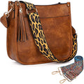 HKCLUF Crossbody Bag Purse for Women 2PCS/Set Leather Hobo Handbag Wallet Set With 2Adjustable Guitar Strap Shoulder Bag | Purse - color: 02 Brown