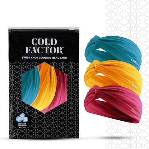 COLD FACTOR Cooling Headband for Women and Men – UPF 50+ Advanced Evaporative Comfort, Instant Cooling Sweatband for Outdoor Sports, Fitness, Yoga, Hiking, Running, and Workout - color: Twisted Jewel Tone