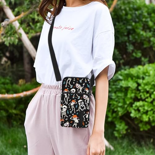 BIAOTIE Lightweight Small Crossbody bags Cell Phone Purses Travel Pouch Shoulder Bag for Women - color: Black-skeleton