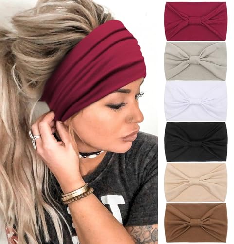 Tobeffect Headbands for Women African Boho Wide Hairband Headband Knotted Head Wraps Turbans Hair Accessories - color: Headbands 2