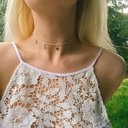 Starain 12Pcs Layered Choker Necklace Fashion Multilayer Chain Necklace Simple Gold Necklace Set for Women - color: 12Pcs Silver Necklace Set