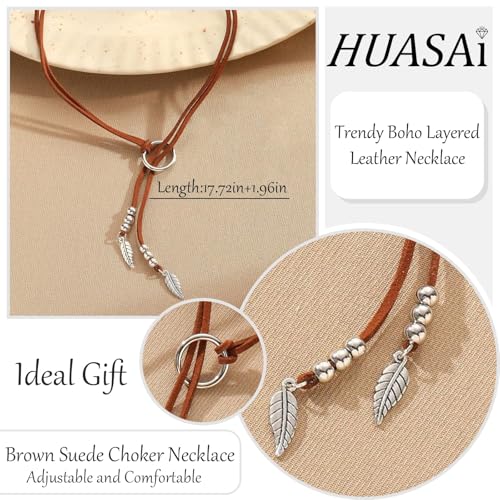 HUASAI Choker Necklace for Women Boho Necklaces Country Concert Outfits for Women Layered Western Choker Necklace Boho Cowgirl Jewelry Accessories Dress - color: Q:Boho Necklace