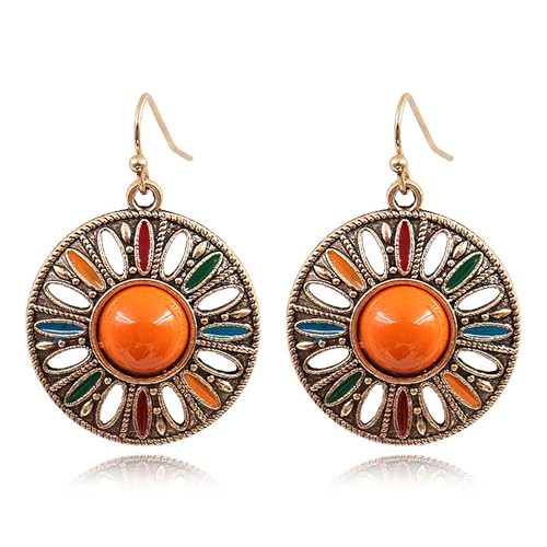 Boho Earrings for Women Trendy Gold Dangle Earrings Vintage Bohemian Indian Country Jewelry Gifts Boho Dress Chic Clothing - color: A3:boho earrings