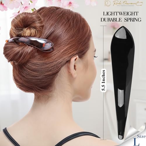 RC ROCHE 6 Pcs Duck Bill Alligator Hair Clips for Women Sectioning Flat Claw Long Thick Hair Inner Teeth Curved Styling Jaw Strong Secure Grip Salon, Large Black & White - color: (Large) Black & White