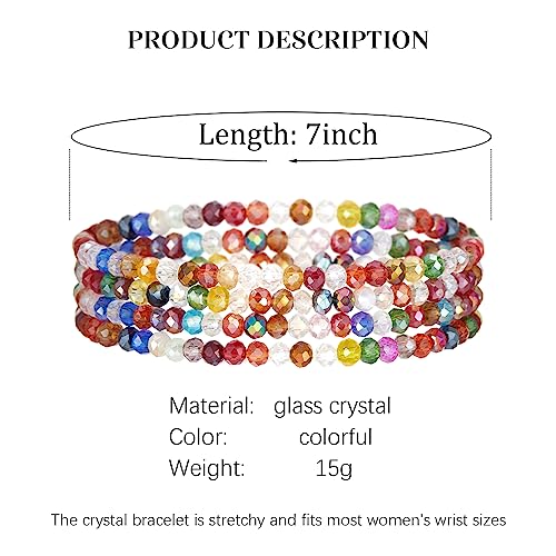 Noessla Beaded Boho Stretch Bracelet Colorful Stackable Crystal Beads Bracelets Trendy Costume Jewelry Mothers Day Gifts for Women - color: Colorful