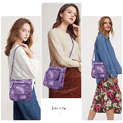 Angelkiss Small Womens Crossbody Bag Leather Shoulder Purse for Women Hobo Bag with Adjustable Shoulder Strap - color: 1-purple