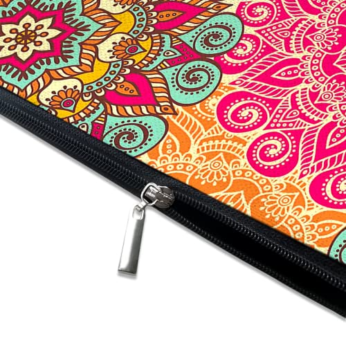 Cute Makeup Bag for Purse Canvas Waterproof Funny Cosmetic Bags for Women Zipper Travel Toiletry Pouch-Boho Flower Makeup Bags - color: Mandala Flower Makeup Bags